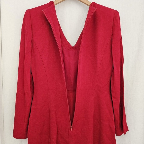 Danny & Nicole Red 1 Pc Dress Suit Size 6 Career, Church Suit Vintage 90s - Picture 11 of 15
